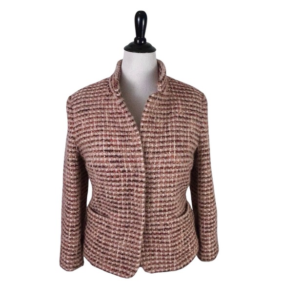 TALBOTS Pink Tweed JACKET BLAZER 16 Wool Office Career Church Preppy Academia - Picture 12 of 16